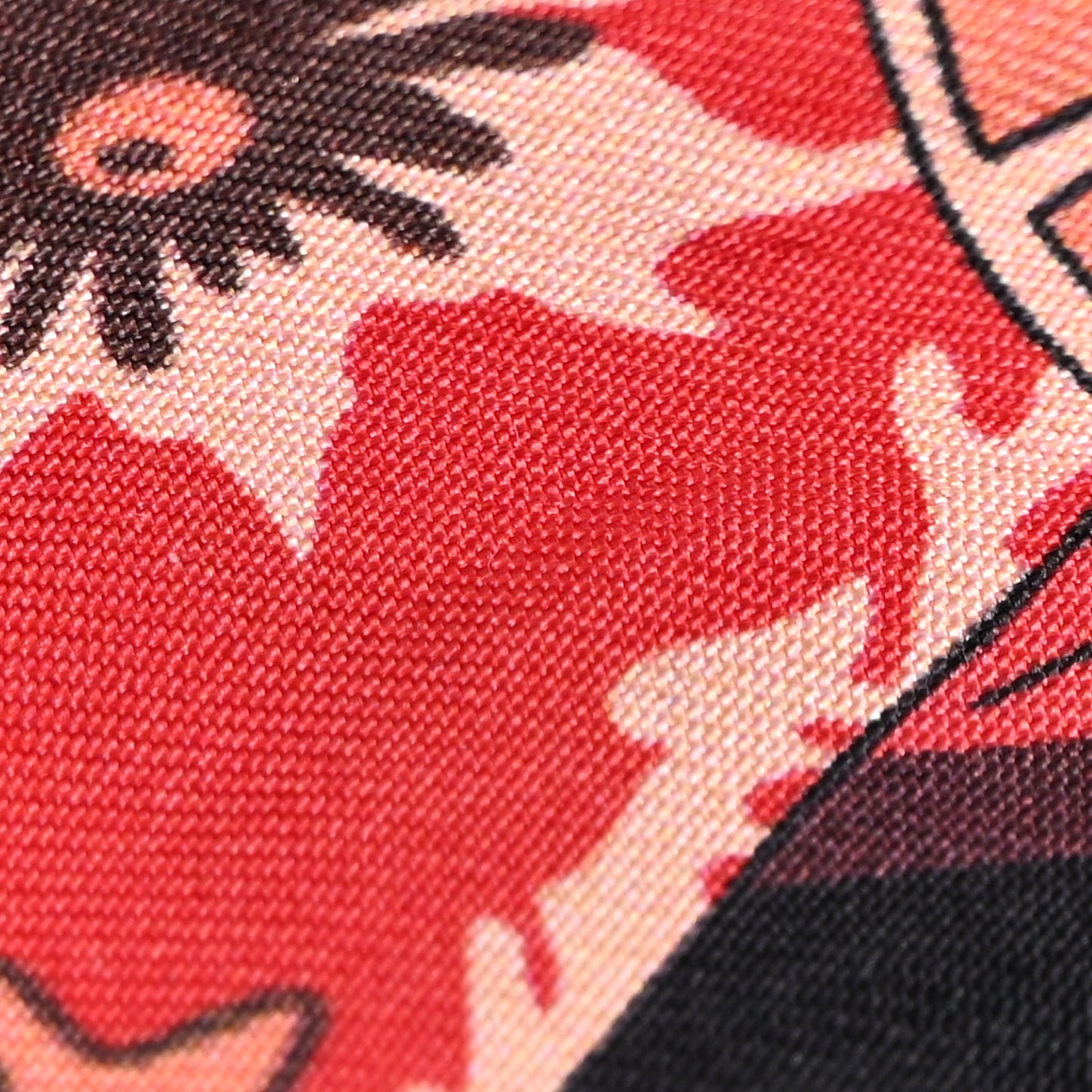 Silk Fleurs et Papillons de Tissus Twilly Black Rouge Bleu
