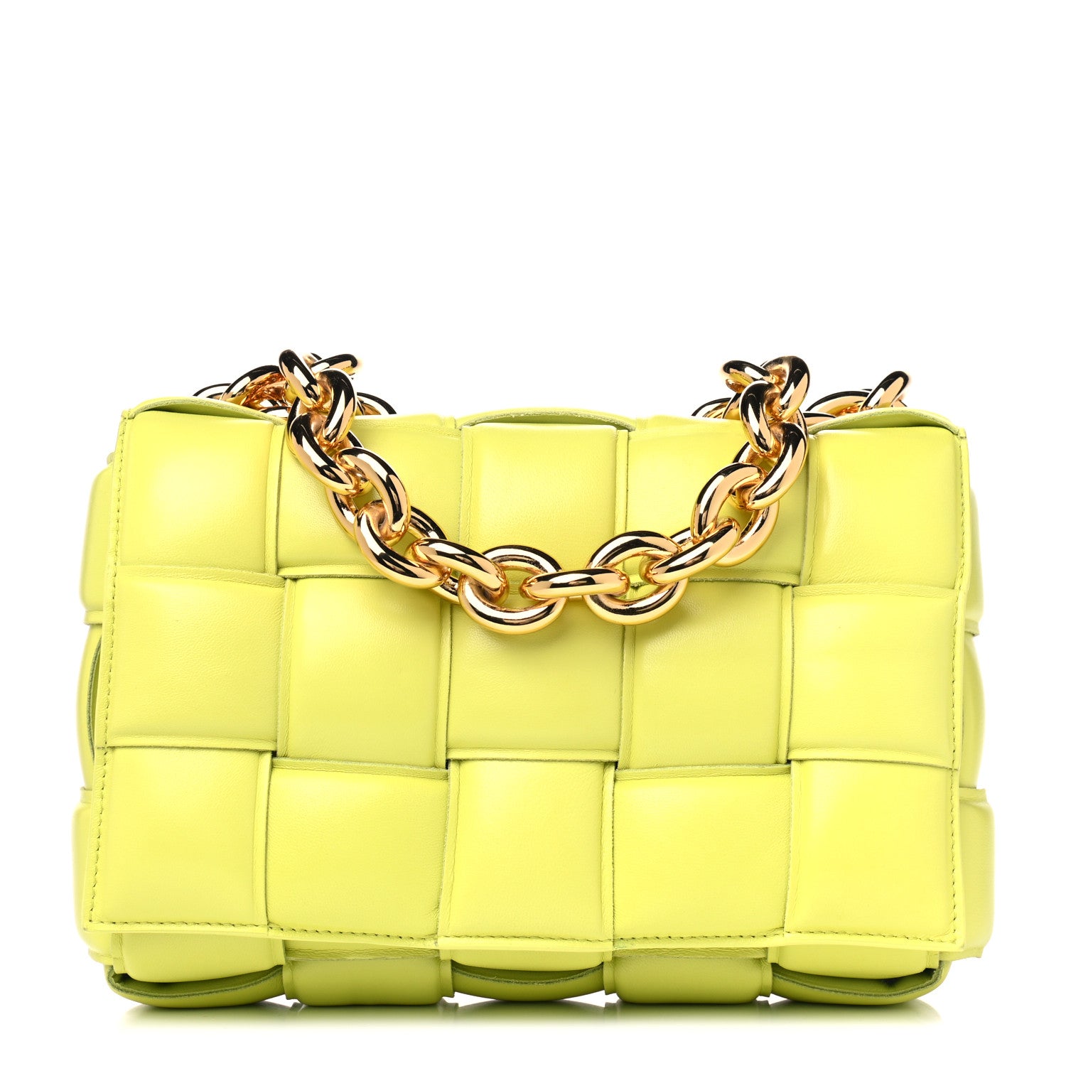 Bottega Veneta Lambskin Maxi Intreccio Padded Chain Cassette Crossbody Bag Seagrass 1 of 4