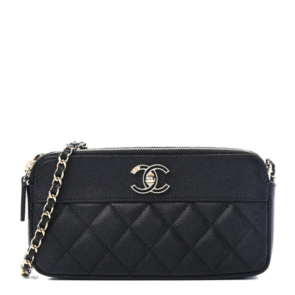 Chanel Caviar Quilted Small Vintage Mademoiselle Clutch With Chain Black 1 of 4