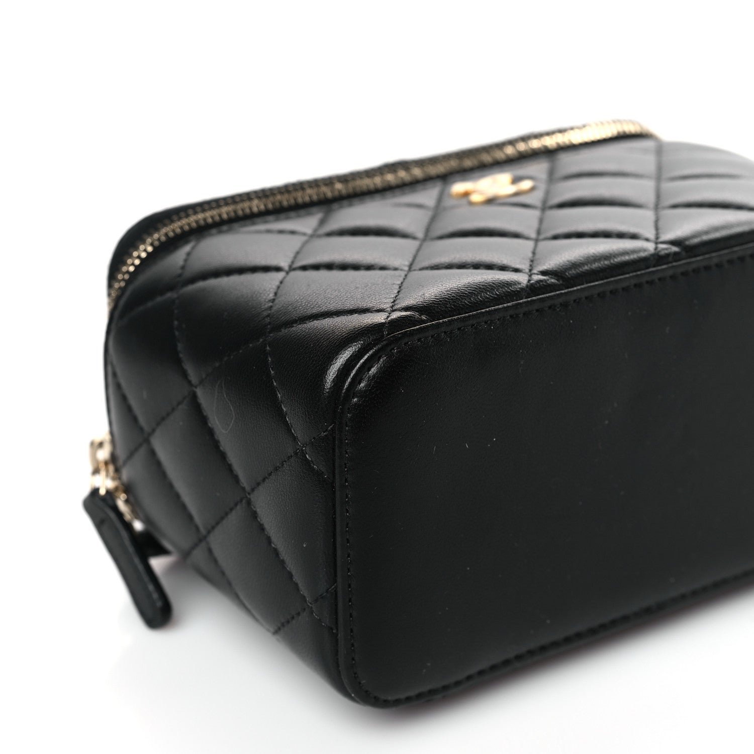 Chanel Lambskin Quilted Small Pearl Crush Vanity Case With Chain Black 8 of 9