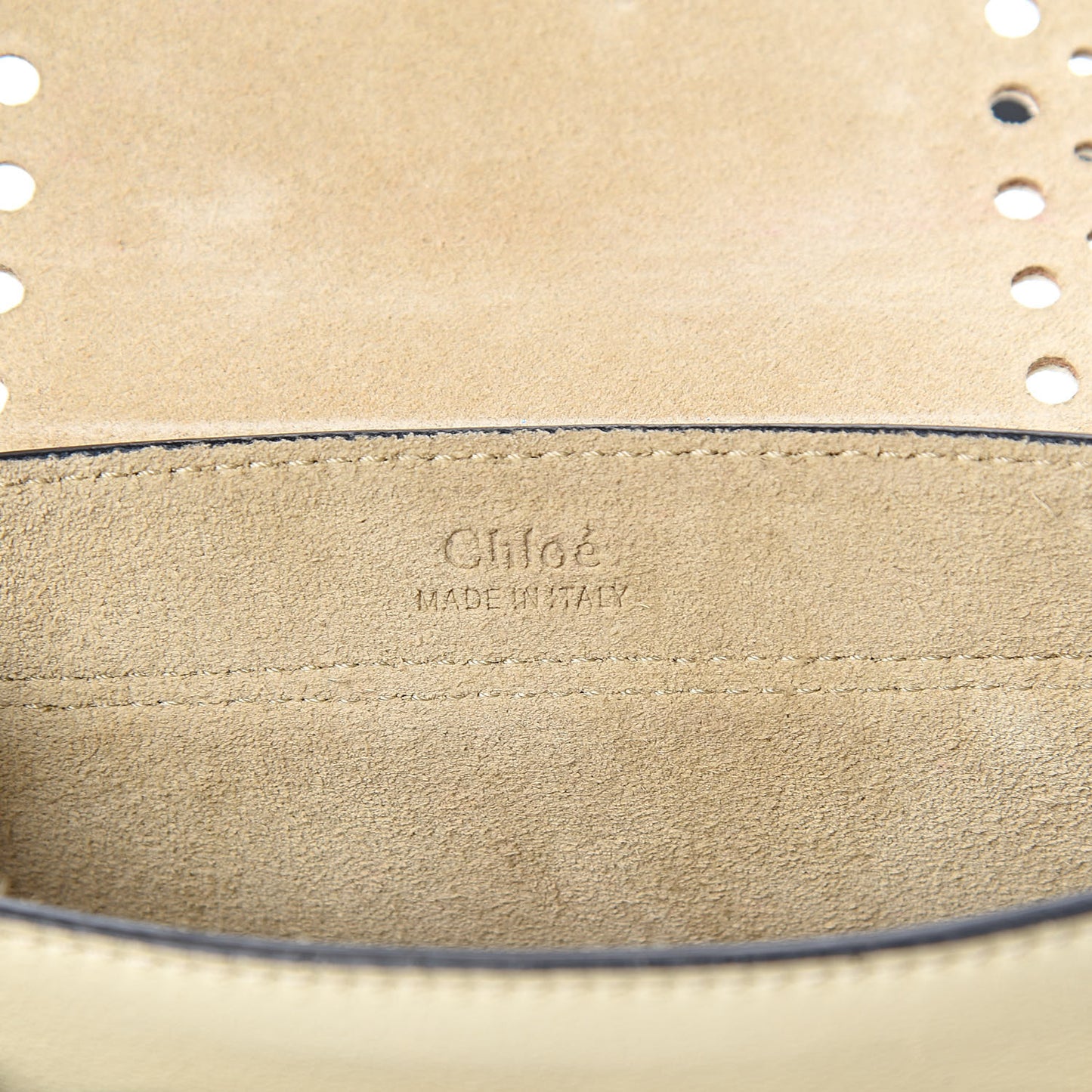 Calfskin Perforated Mini Hudson Shoulder Bag White