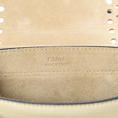 Chloe Calfskin Perforated Mini Hudson Shoulder Bag White 6 of 10