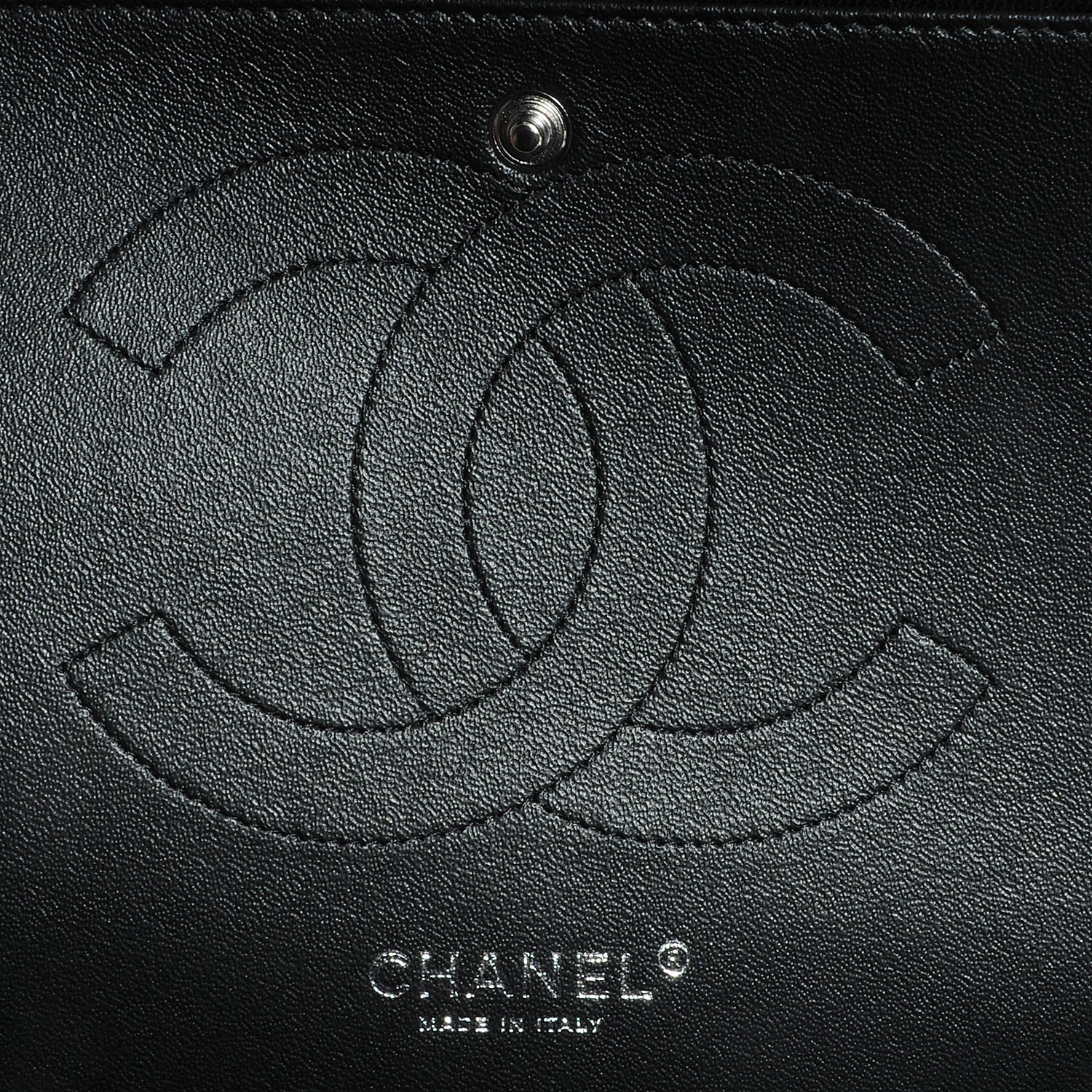 Chanel Lambskin Chevron Medium Double Flap Black 8 of 9