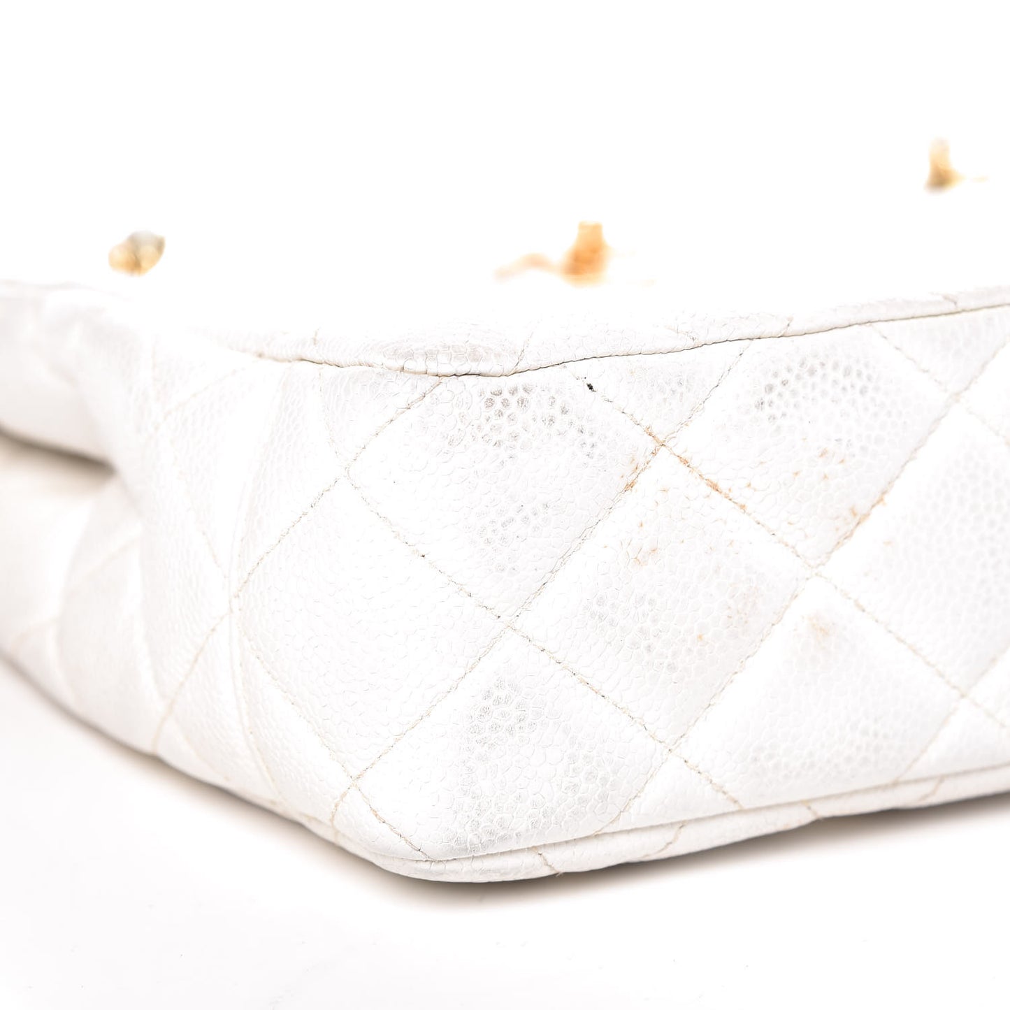 Caviar Quilted Shoulder Bag White