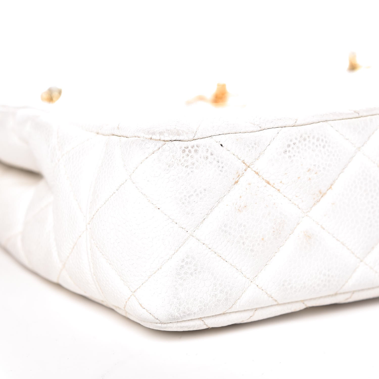 Chanel Caviar Quilted Shoulder Bag White 10 of 20