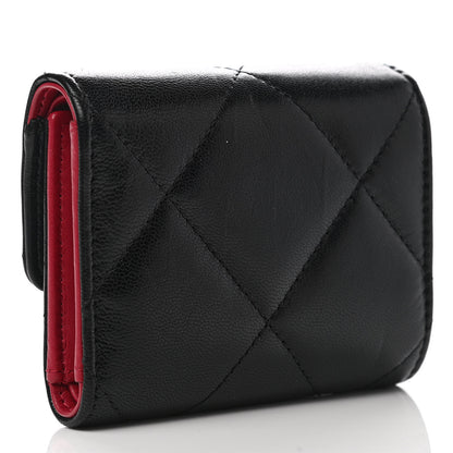 Chanel Lambskin Quilted Chanel 19 Small Flap Wallet Black 3 of 8