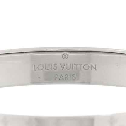 Louis Vuitton Brass Palladium Plated Nanogram Cuff S Silver 4 of 4