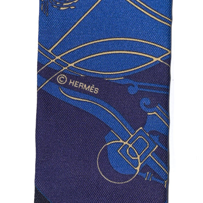 Hermes Silk Ex-Libris Twilly Indigo Black Beige 4 of 4