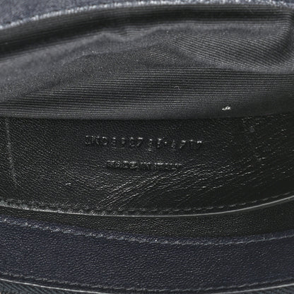 Saint Laurent Sheepskin Matelasse Chevron Monogram Large College Satchel Deep Marine 8 of 9