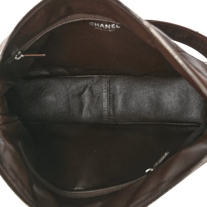 Chanel Calfskin Quilted CC Shoulder Bag Dark Brown 5 of 11
