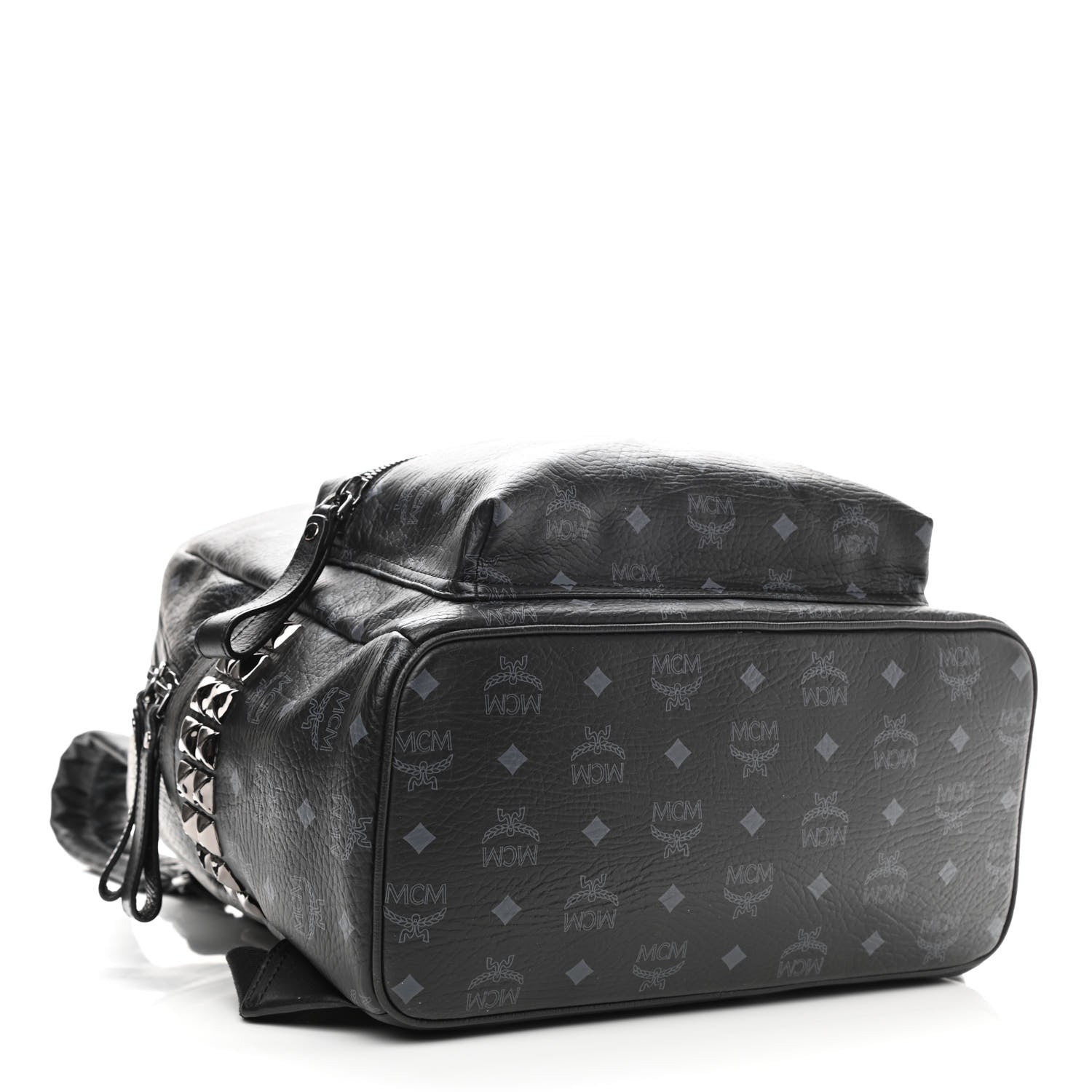 MCM Visetos Medium Side Studs Stark Backpack Black 4 of 10