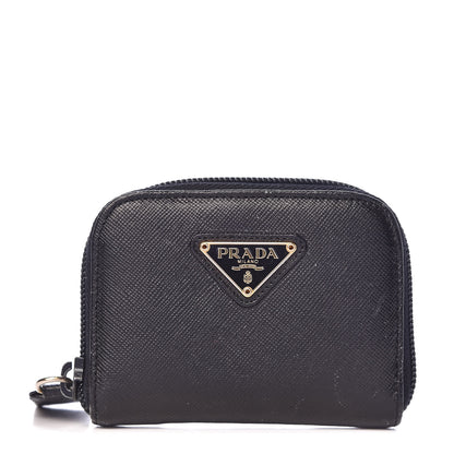 Prada Saffiano Coin Purse Black 1 of 9
