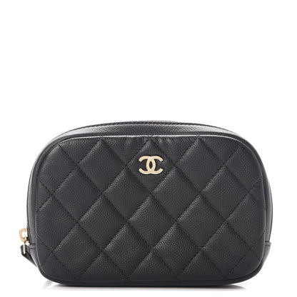Chanel Caviar Quilted Small Curvy Pouch Cosmetic Case Black 1 of 8