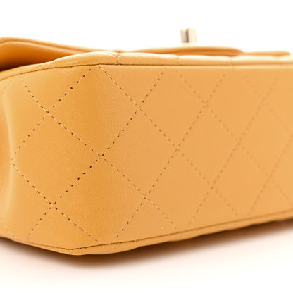 Chanel Lambskin Quilted Mini Top Handle Rectangular Flap Yellow 9 of 11