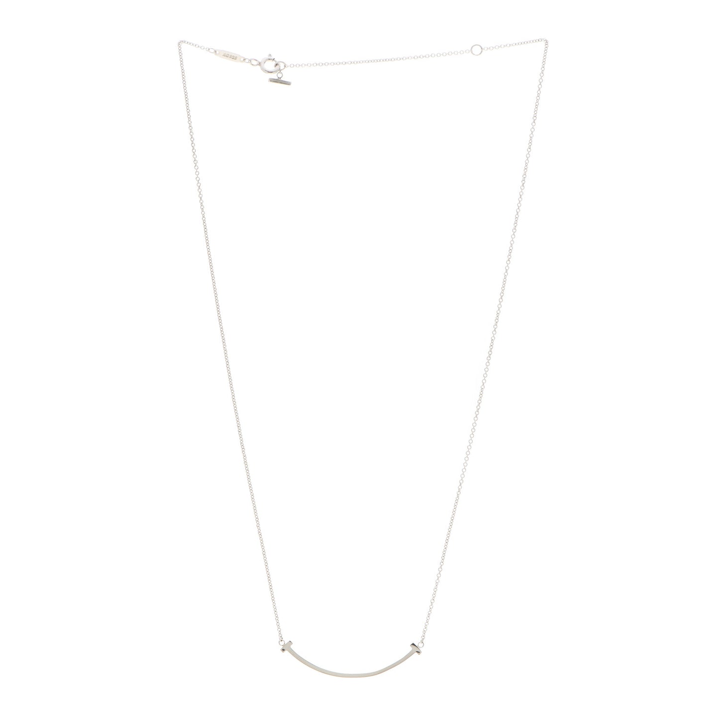 Sterling Silver Small T Smile Pendant Necklace