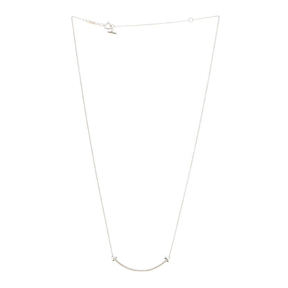 Tiffany Sterling Silver Small T Smile Pendant Necklace 3 of 6