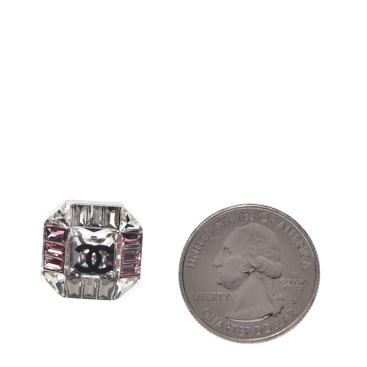 Crystal CC Square Charm Earrings