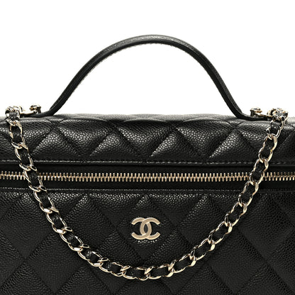 Chanel Caviar Quilted Top Handle Slim Vanity With Chain Black 8 of 11