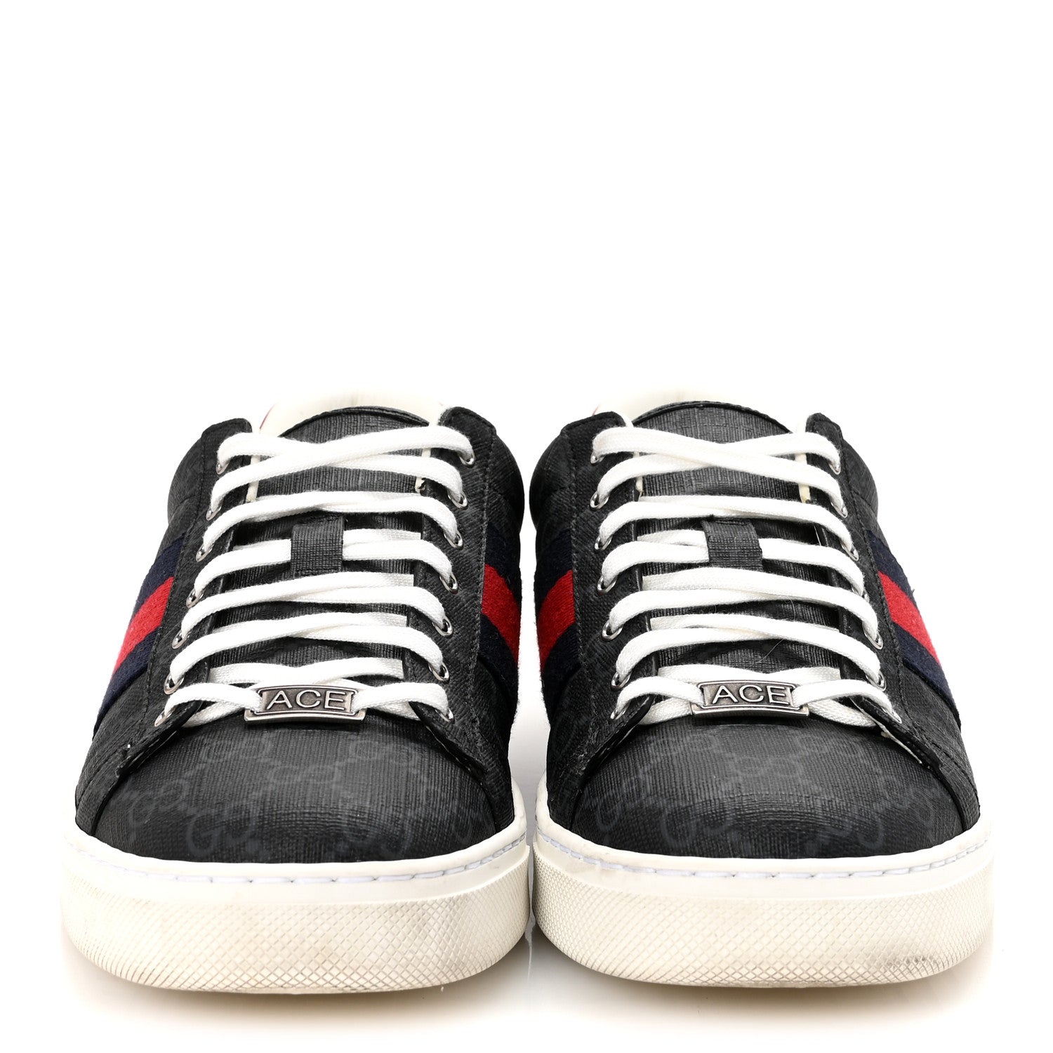 Gucci GG Supreme Monogram Web Mens New Ace Sneakers 8.5 Black 3 of 10