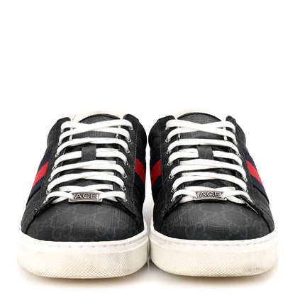 Gucci GG Supreme Monogram Web Mens New Ace Sneakers 8.5 Black 3 of 10
