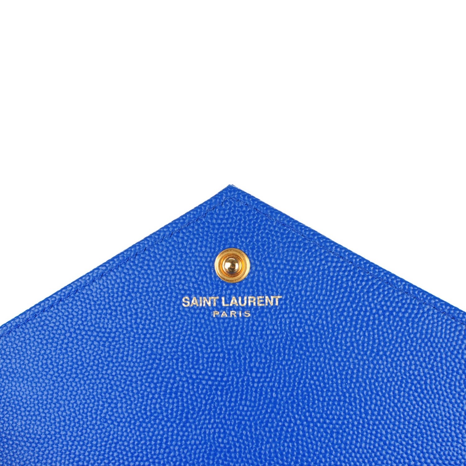 Saint Laurent Grain De Poudre Matelasse Chevron Monogram Chain Wallet Blue Majorelle 6 of 8