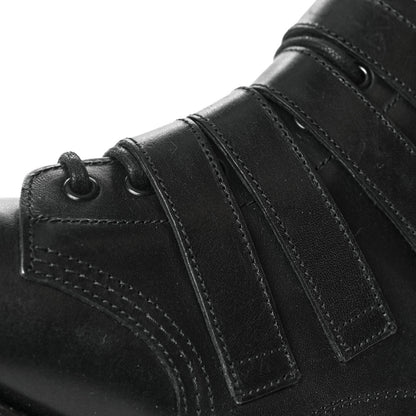 Saint Laurent Smooth Calfskin Studded Strap Rangers Boots 36 Black 16 of 20