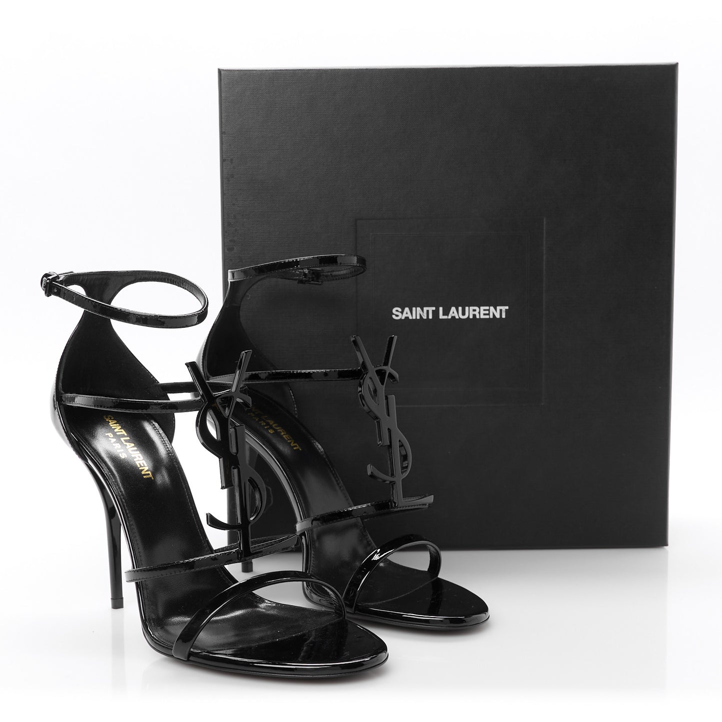 Patent Cassandra 100 Ankle Strap Sandals 40.5 Black
