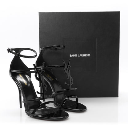 Saint Laurent Patent Cassandra 100 Ankle Strap Sandals 40.5 Black 10 of 10