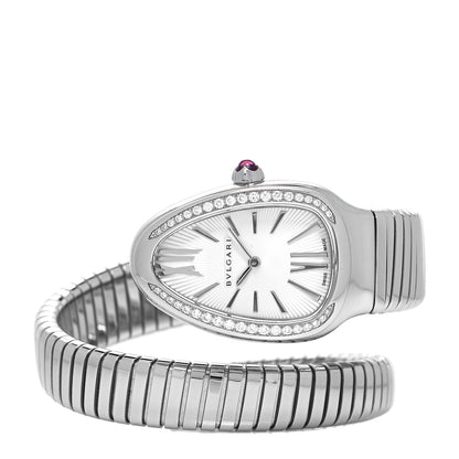 Bulgari Stainless Steel Diamond Bezel 35mm Serpenti Tubogas Quartz Watch 2 of 5