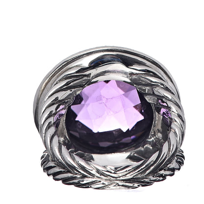 David Yurman Sterling Silver Diamond Amethyst 18mm Cerise Ring 54 6.75 4 of 7