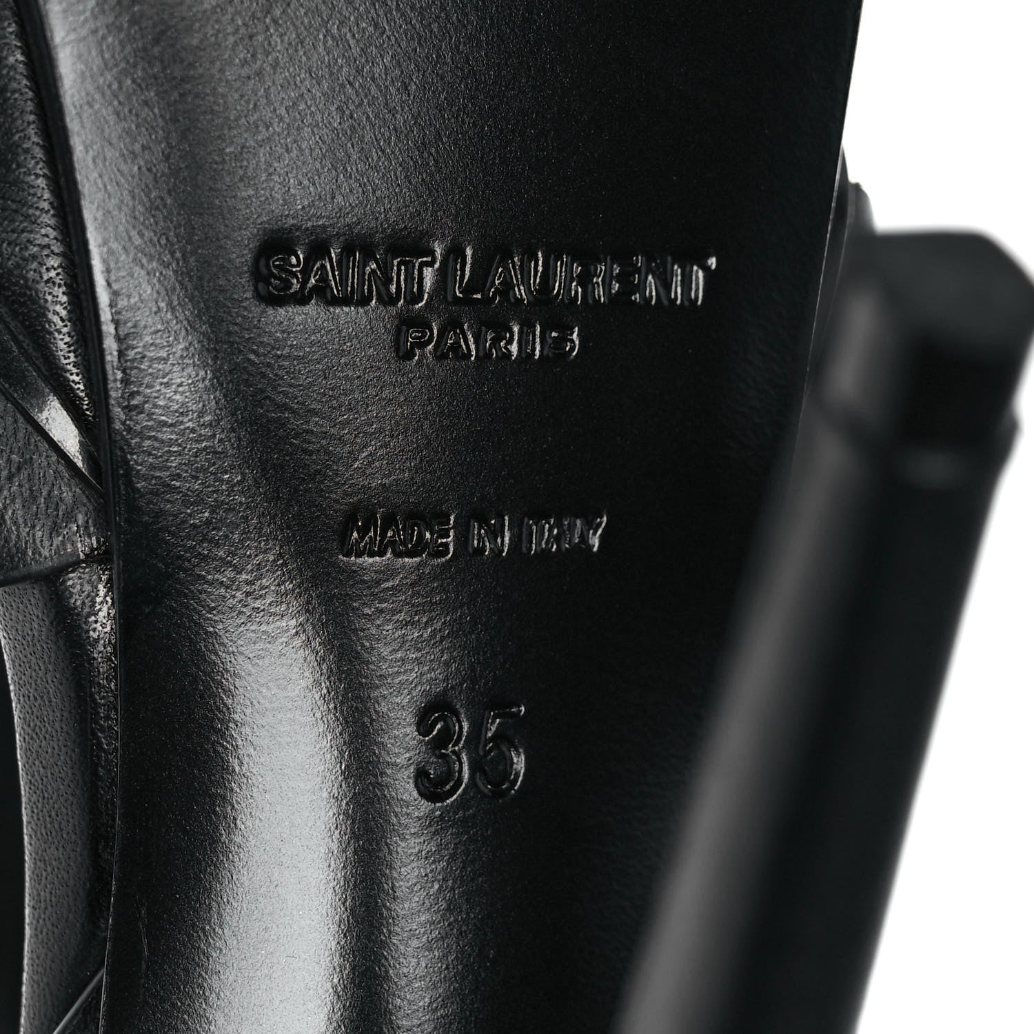 Saint Laurent Calfskin Tribute 105 Platform Sandals 35 Black 6 of 9