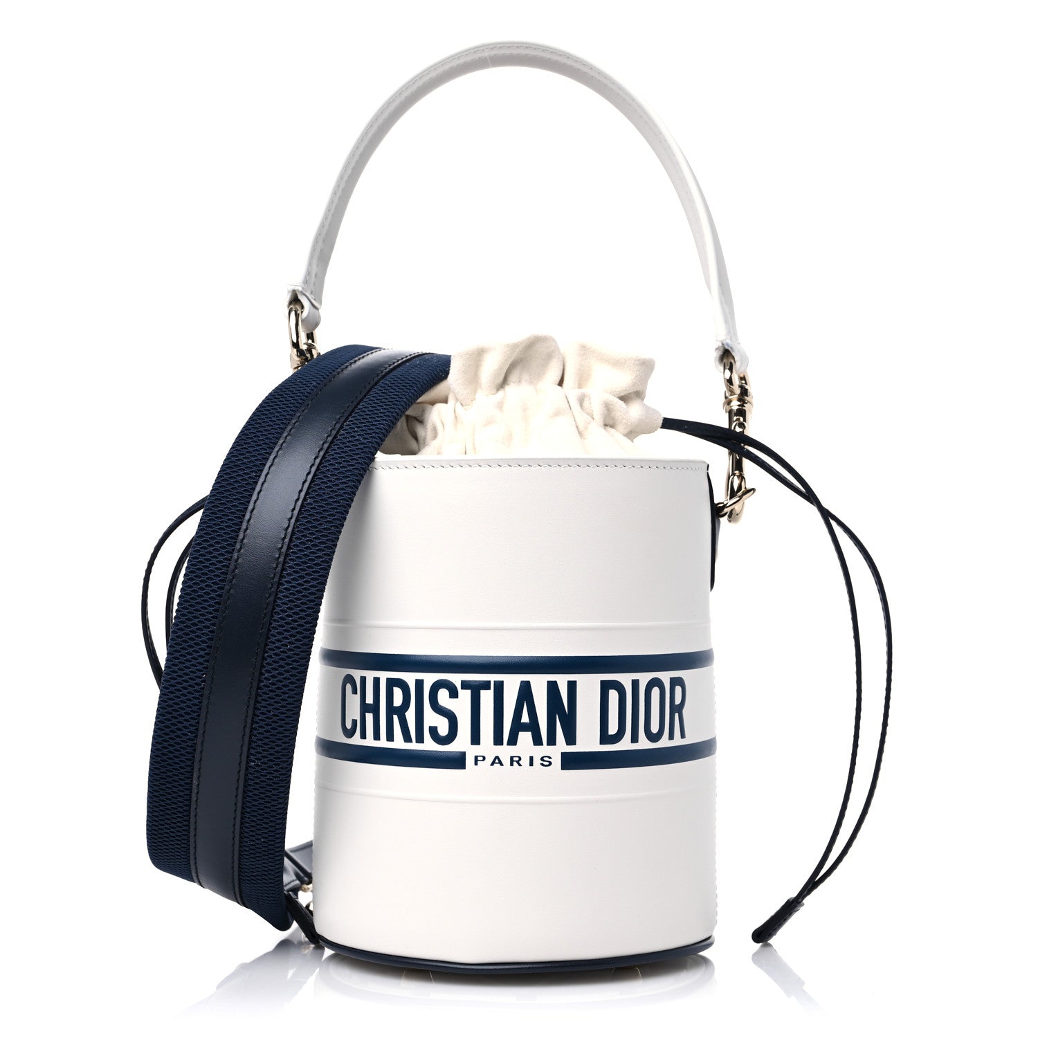 Christian Dior Calfskin Small Dior Vibe Bucket White Blue 1 of 8