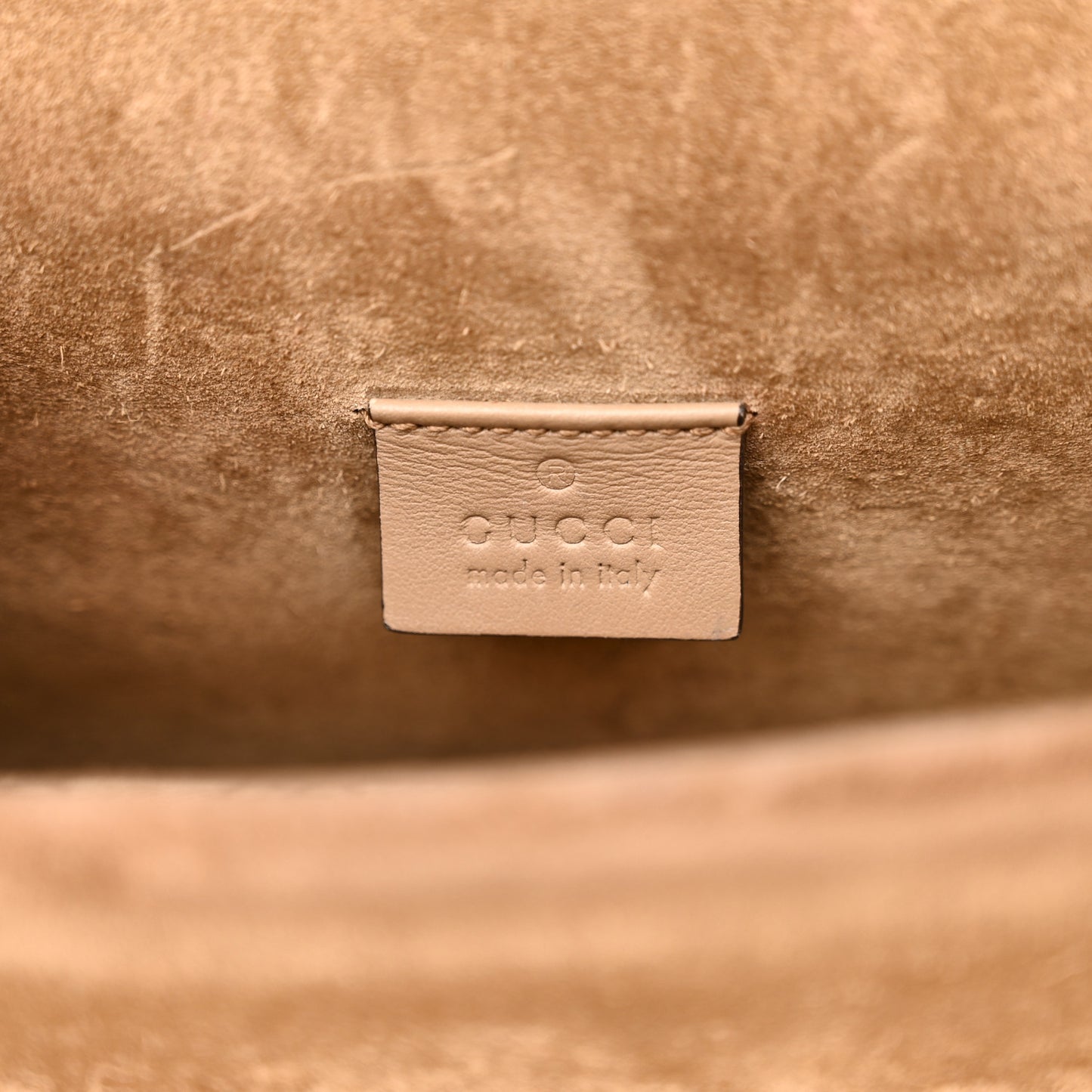 GG Supreme Monogram Suede Crystal Small Dionysus Shoulder Bag Beige Ebony Taupe