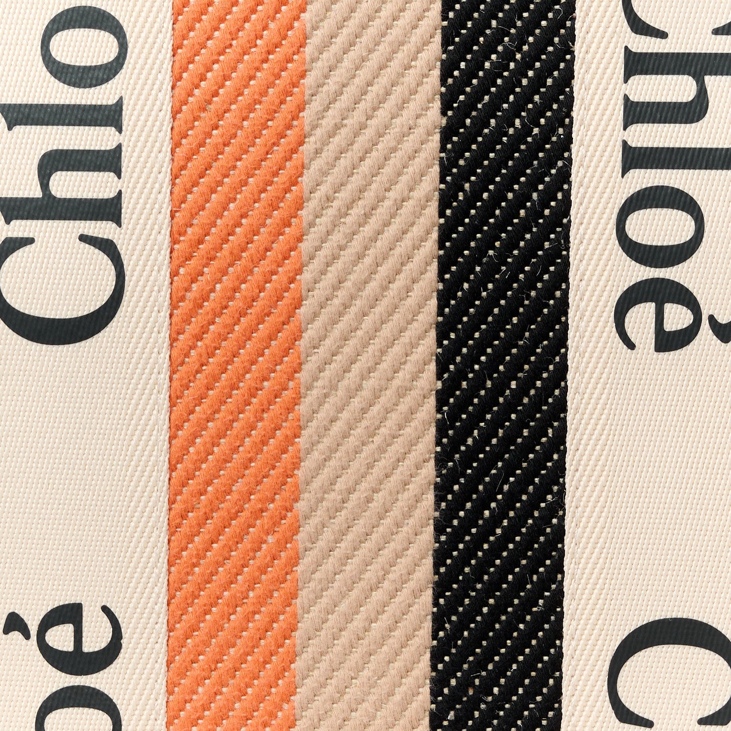Chloe Cotton Calfskin Medium Woody Striped Tote Multicolor 9 of 11