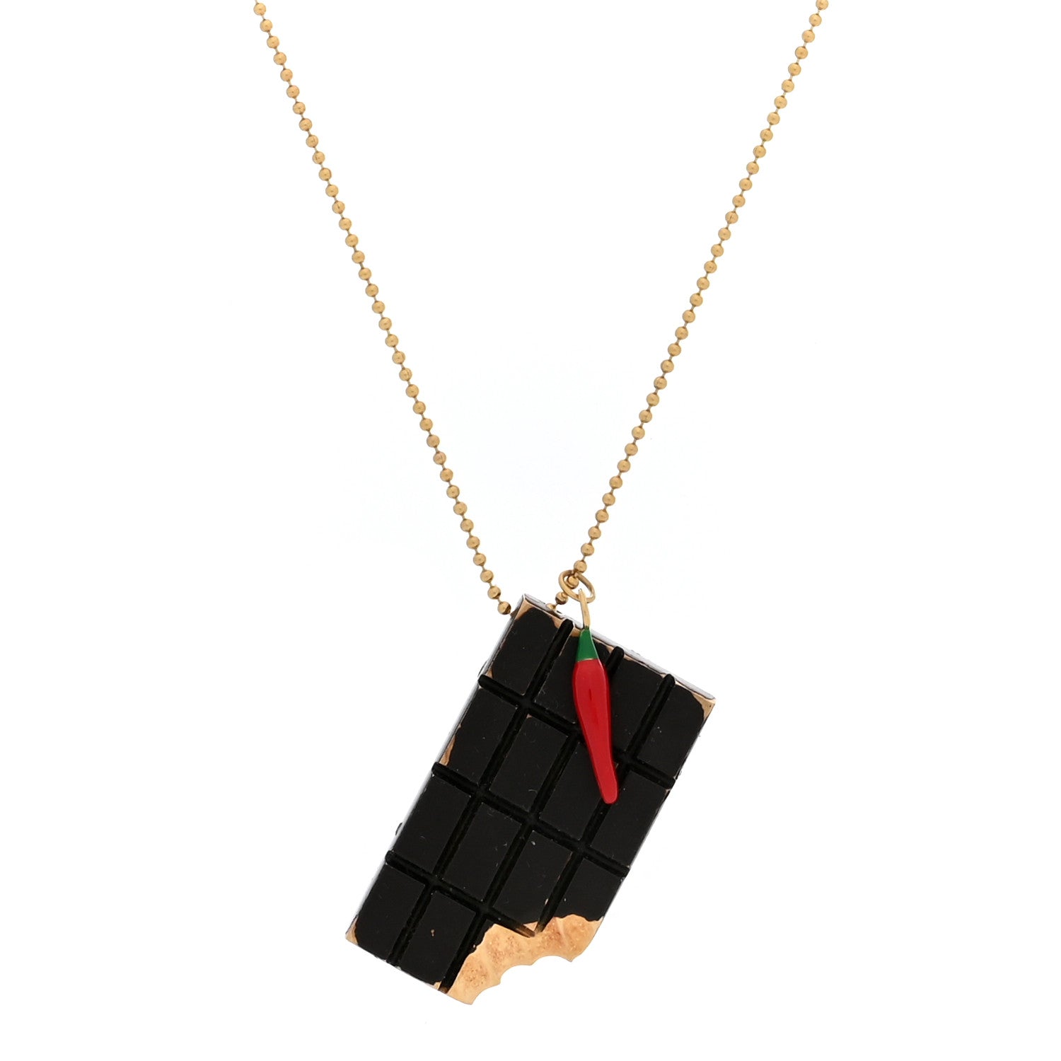 Roberto Coin 18K Yellow Gold Enamel Chocolate Bar Necklace Multicolor 1 of 5