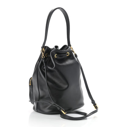 Prada Soft Calfskin Saffiano Mini Bucket Crossbody Bag Black 2 of 9