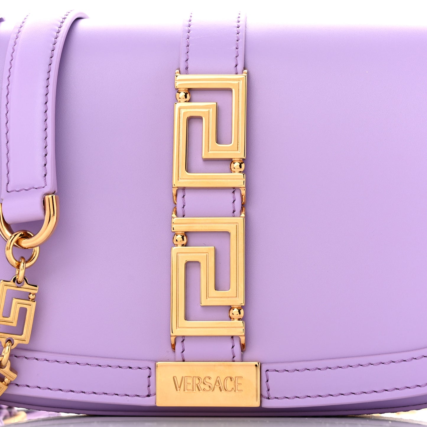 Calfskin Medium Greca Goddess Shoulder Bag Lilac