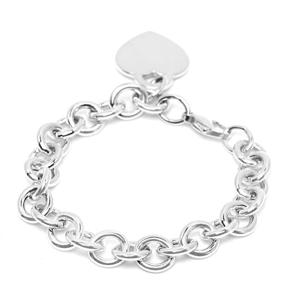Tiffany Sterling Silver Heart Tag Charm Bracelet 3 of 4