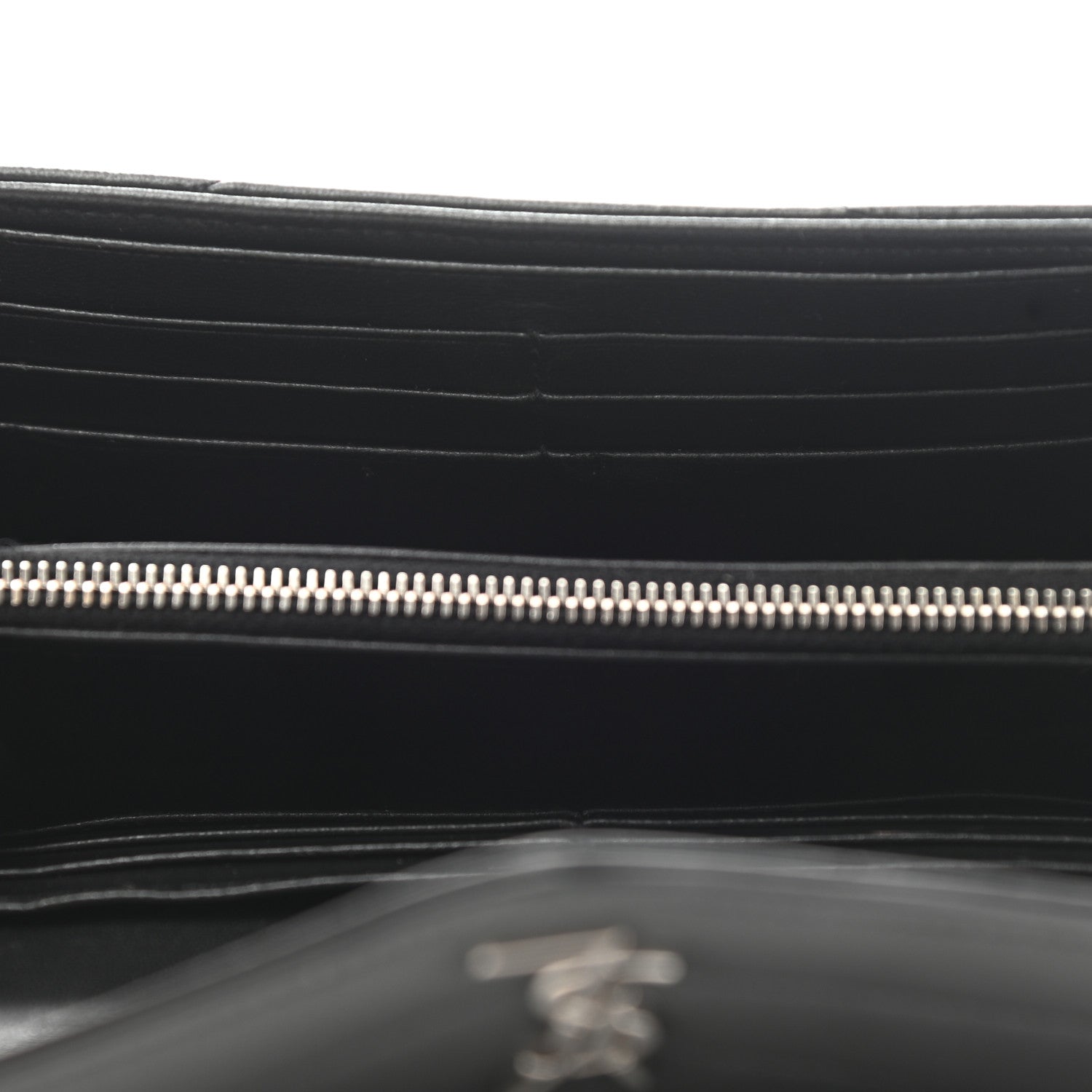 Saint Laurent Lambskin Y Quilted Monogram Large Loulou Flap Wallet Black 5 of 8
