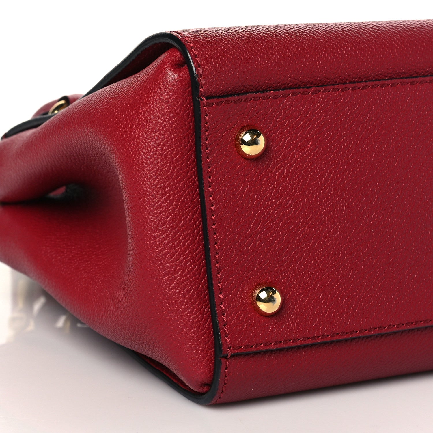 Burberry Soft Grain Calfskin Small Buckle Tote Parade Red 9 of 10
