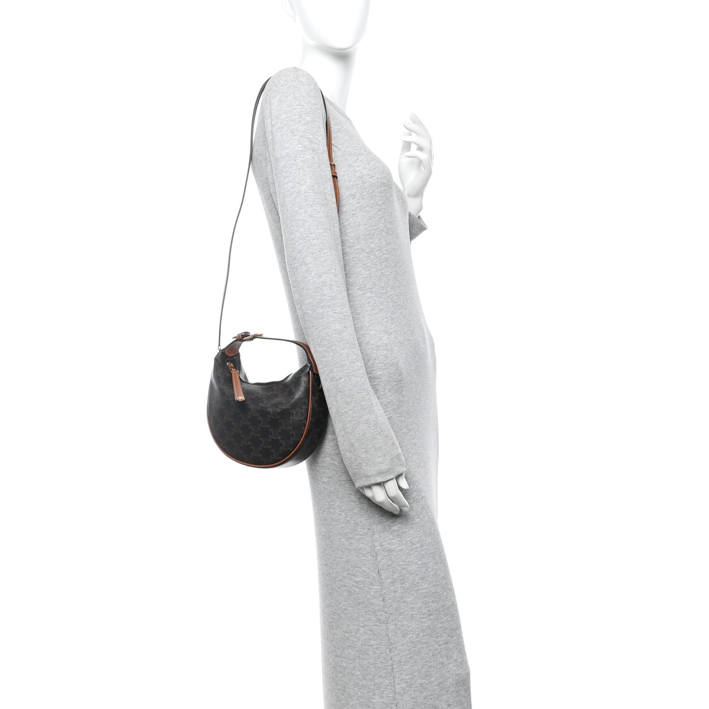Triomphe Canvas Calfskin Teen Lulu Shoulder Bag Tan