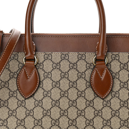 Gucci GG Supreme Monogram Small Zip Top Tote Beige Tuscany 9 of 15