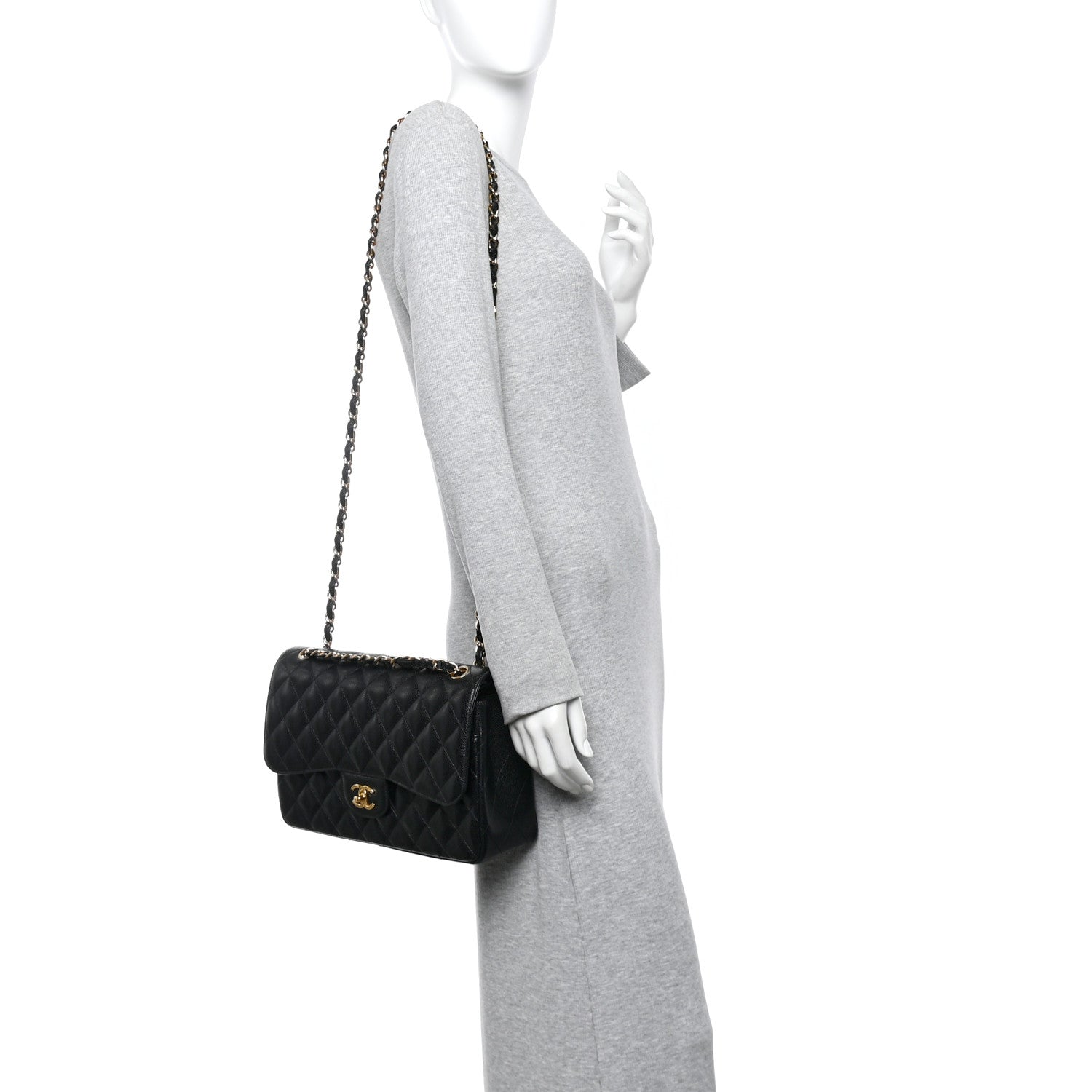 Chanel Caviar Quilted Jumbo Double Flap Black 2 of 11