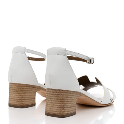 Hermes Calfskin Encens 50 Sandals 37 White 4 of 9