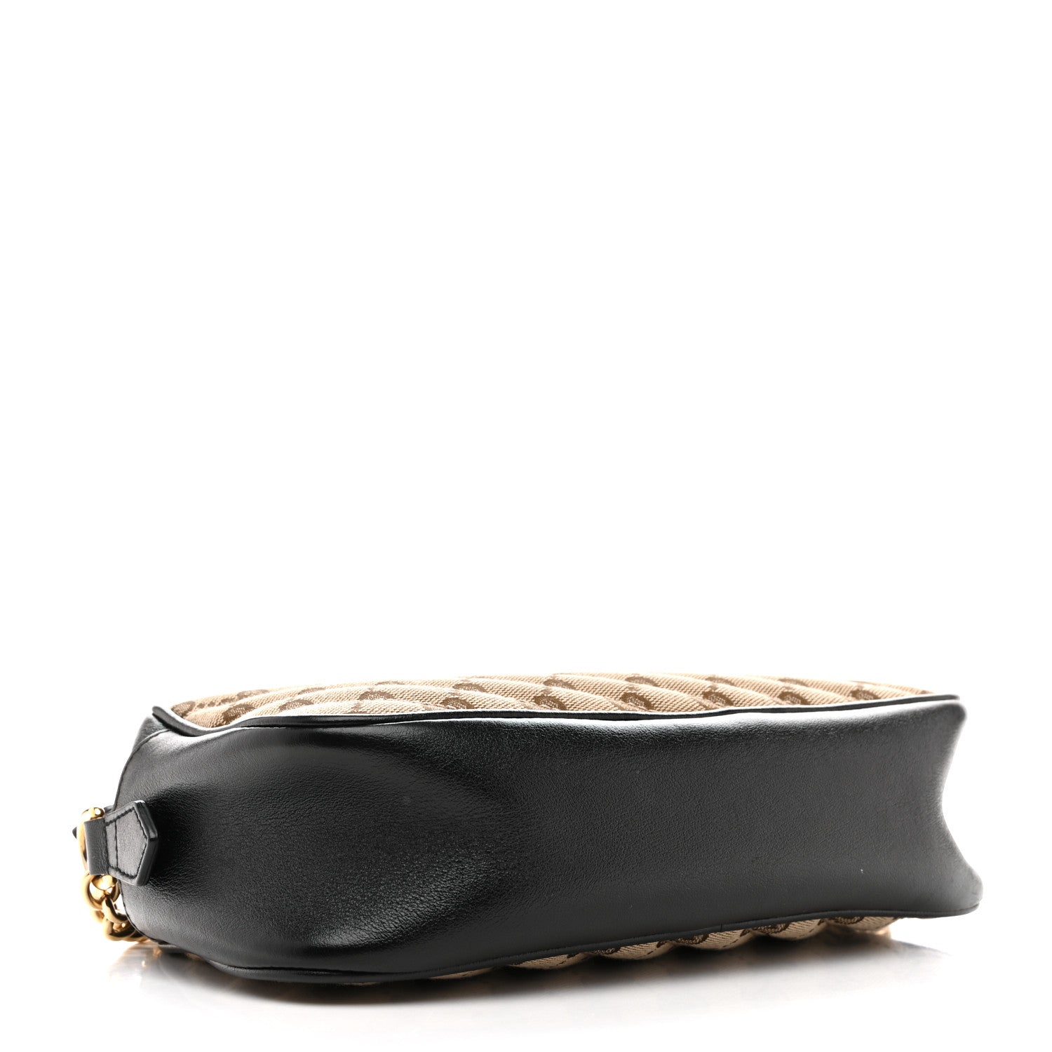 Gucci Monogram Matelasse Diagonal Small GG Marmont Chain Shoulder Bag Beige Black 4 of 13