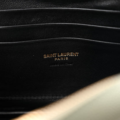 Saint Laurent Grain De Poudre Matelasse Monogram Mini Lou Camera Bag Light Sage 6 of 10