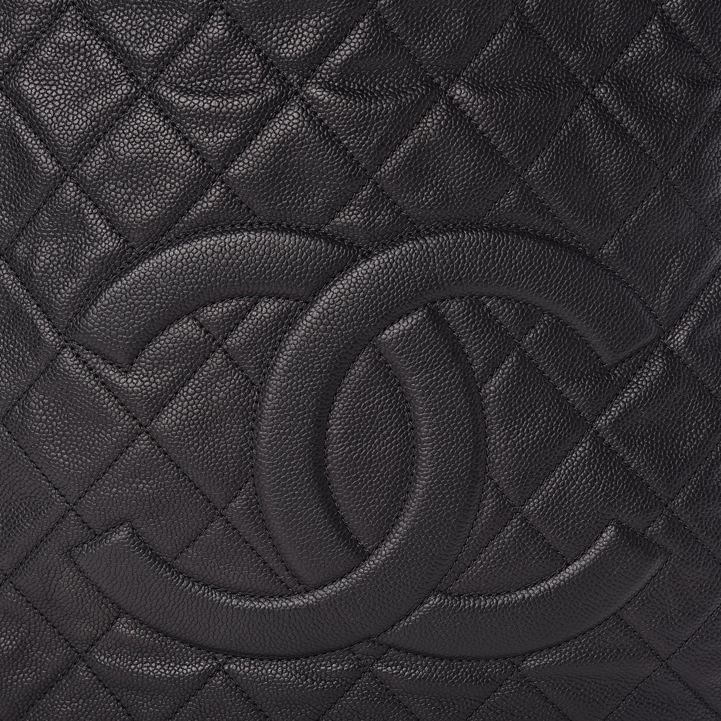 Caviar Quilted Expandable Zip Shoulder Bag Black