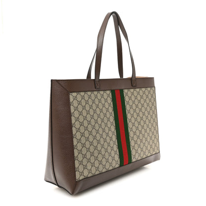 Gucci GG Supreme Monogram Web Ophidia Tote Brown 4 of 11