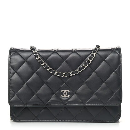 Chanel Lambskin Quilted Wallet On Chain WOC Black 1 of 5