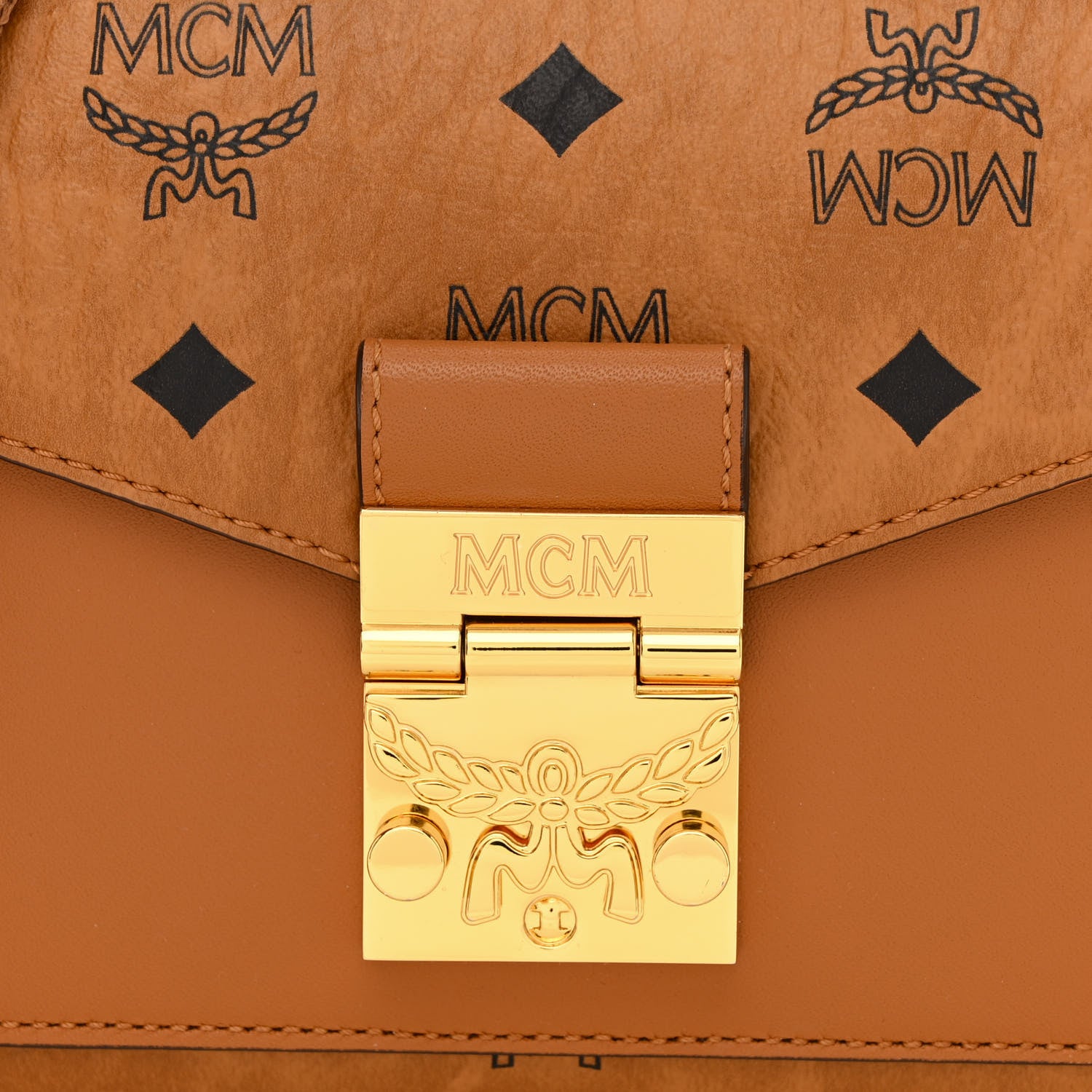 MCM Visetos Small Millie Crossbody Belt Bag Cognac 8 of 10
